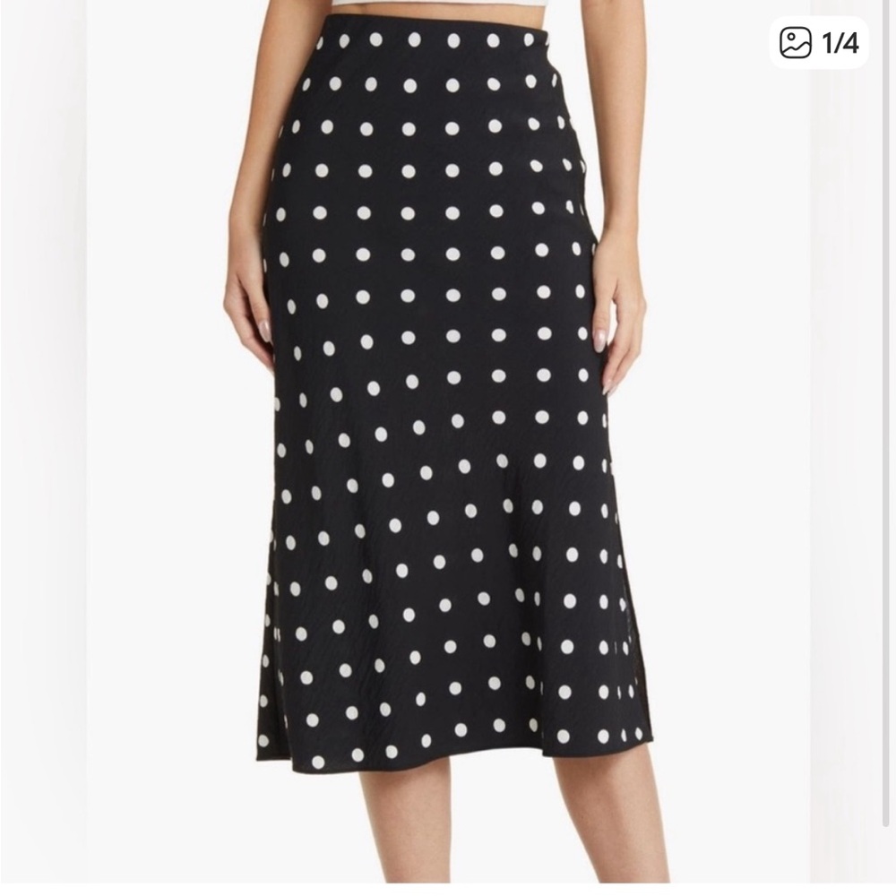 Madewell Black and White Polka Dot Maxi Skirt